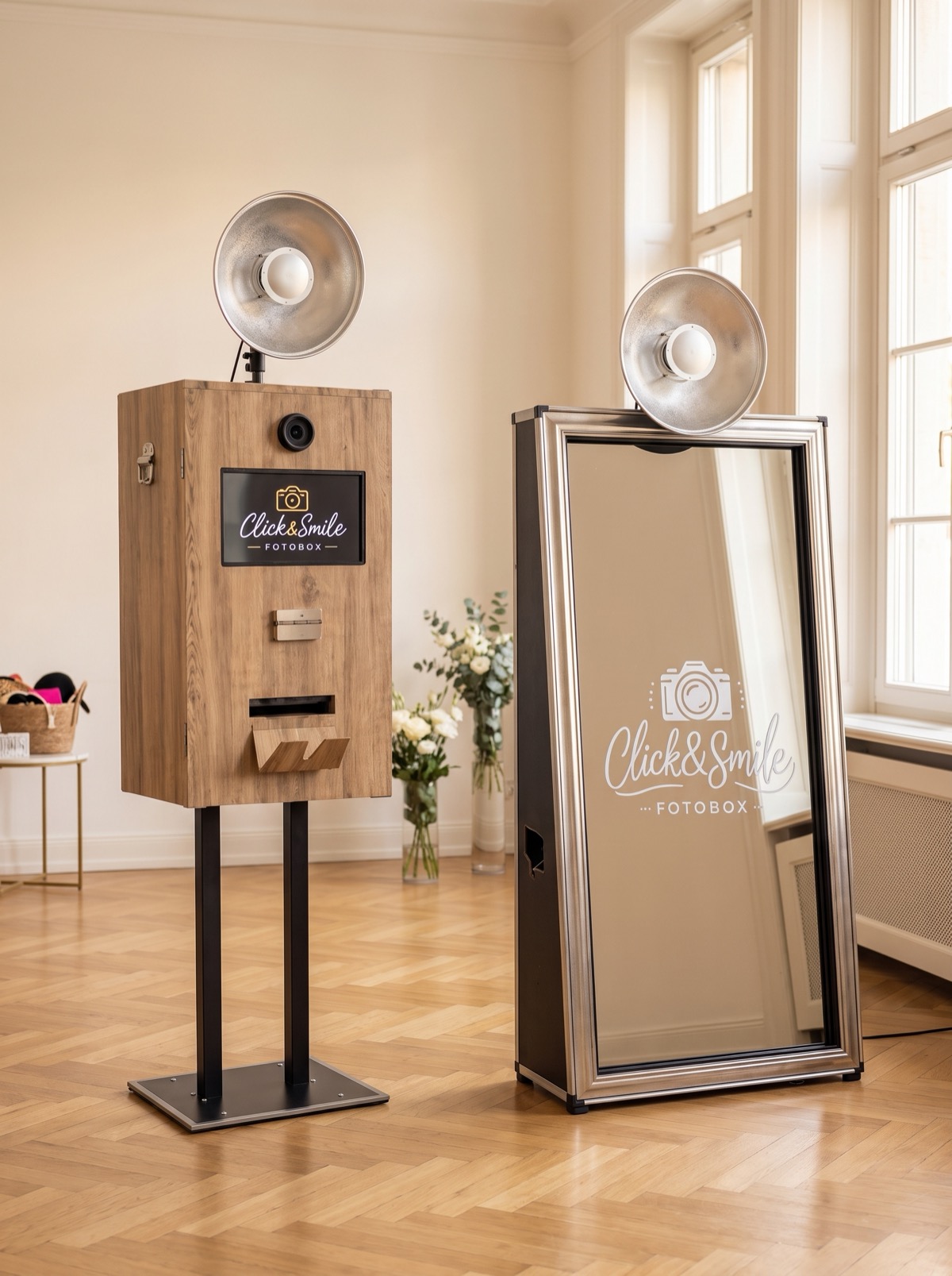 Classic und Spiegel Fotobox nebeneinander